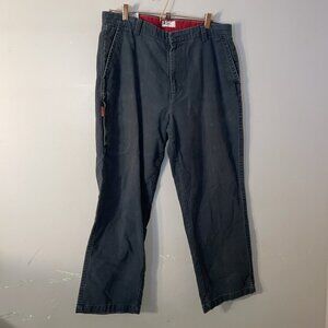 Dockers Flat Front Relaxed Fit Pants Cargo Side Zip Pocket 36x30 Canvas Gray